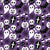Monochromatic Black and White Halloween Elements on Purple Image