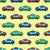 Colorful Toy Pixelated Video Game Cars on Pale Yellow Image