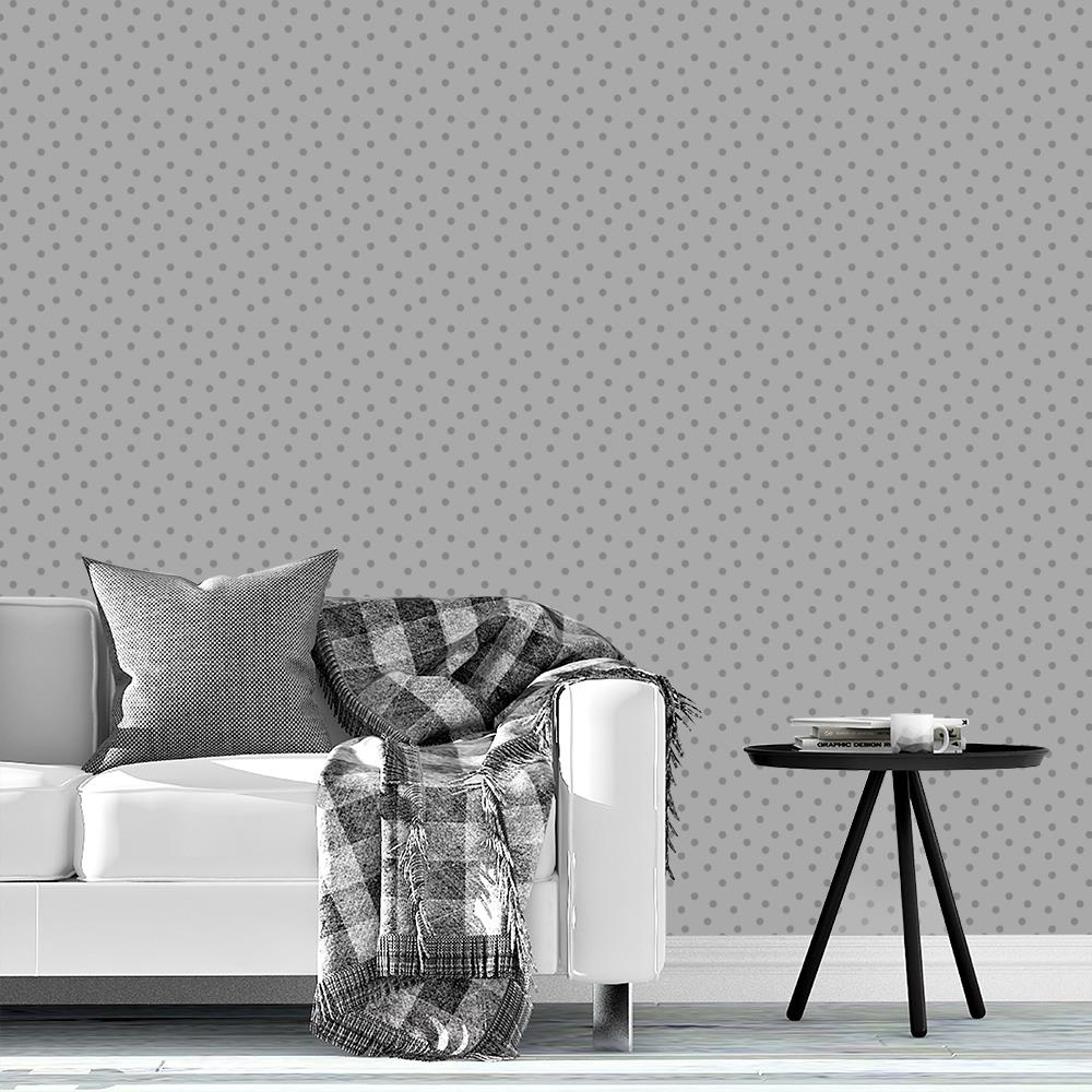 Modern Polka Dots 2 on Light Gray