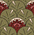 Water Lily Scallops Safari Tones Burgundy Red and Dusty Pink Image