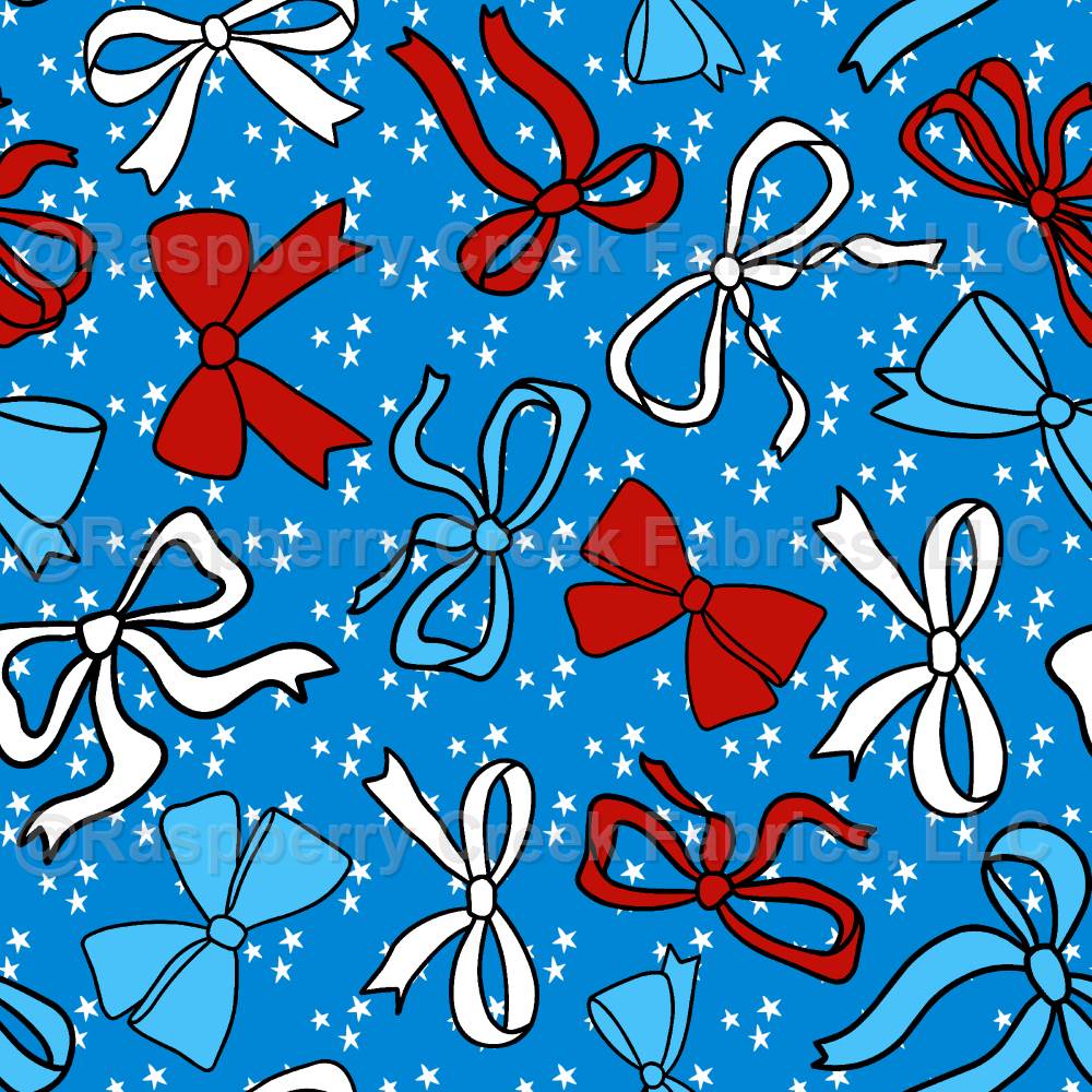 Patriotic Coquette Bows Red White Blue