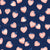 Sweet Pink Watercolor Strawberries on Dark Blue Image