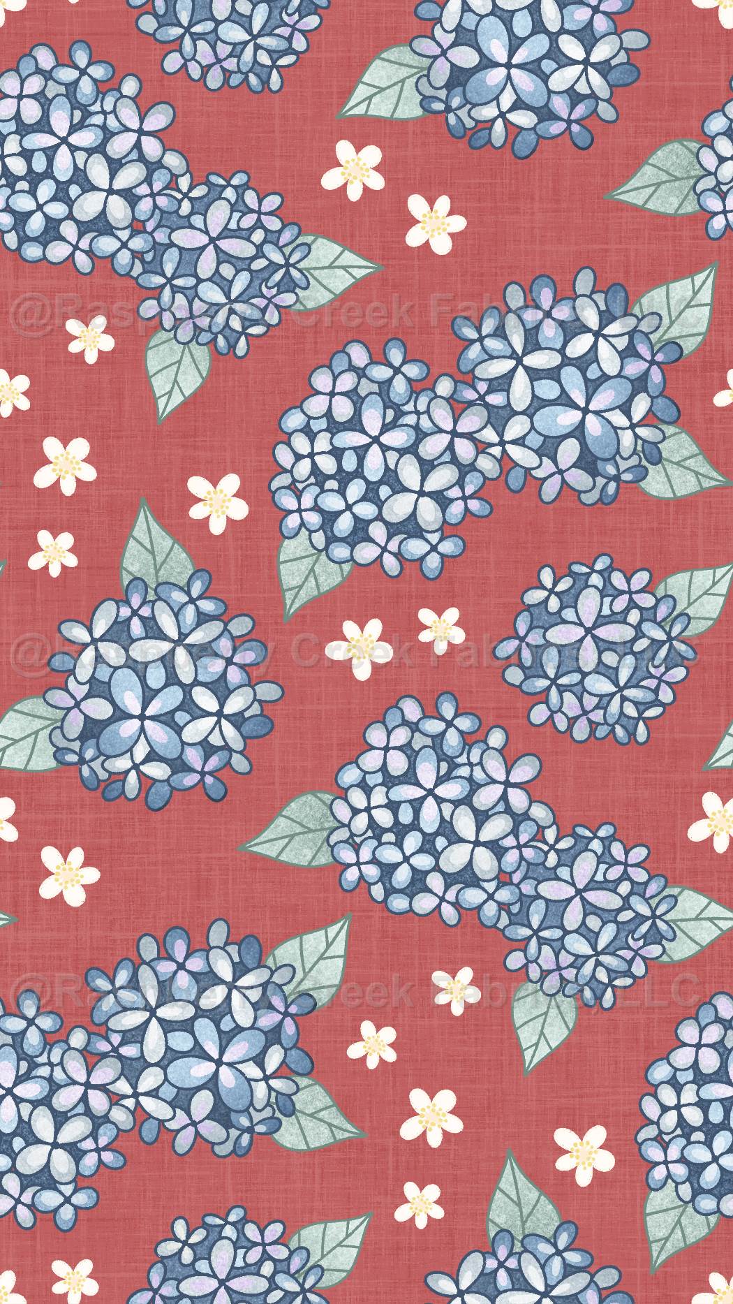 Hydrangea Red, Harbor Bloom by Krystal Winn Design
