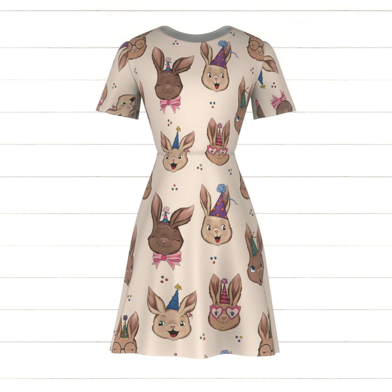 Party Bunnies on cream by Lisa Wornham