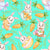 Carrot Patch Rabbits Mint Teal Image