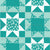 Floral Quilt Stars Seafoam Blue And White Version 3 Image