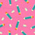 Bright Teal and Orange Pencils Shavings Stationery Triangles on Pink Image