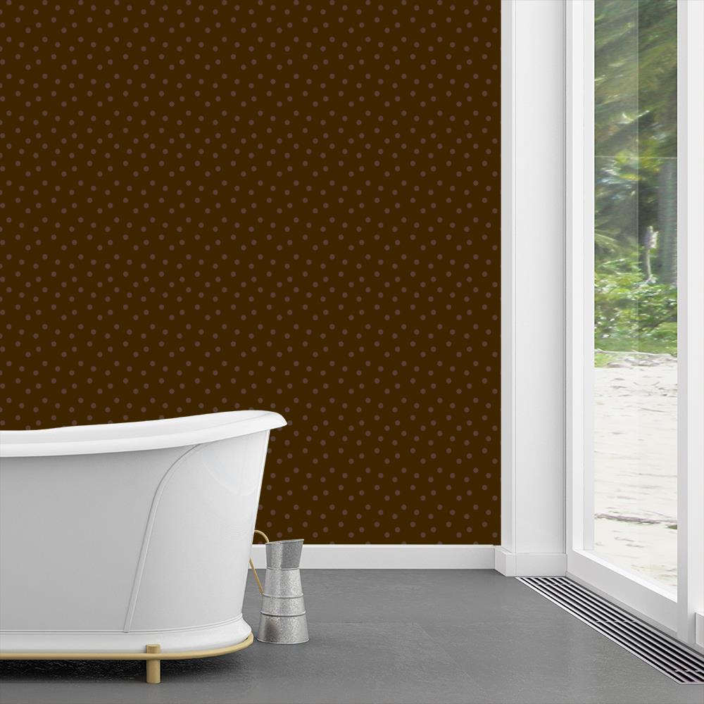 Modern Polka Dots on Dark Brown