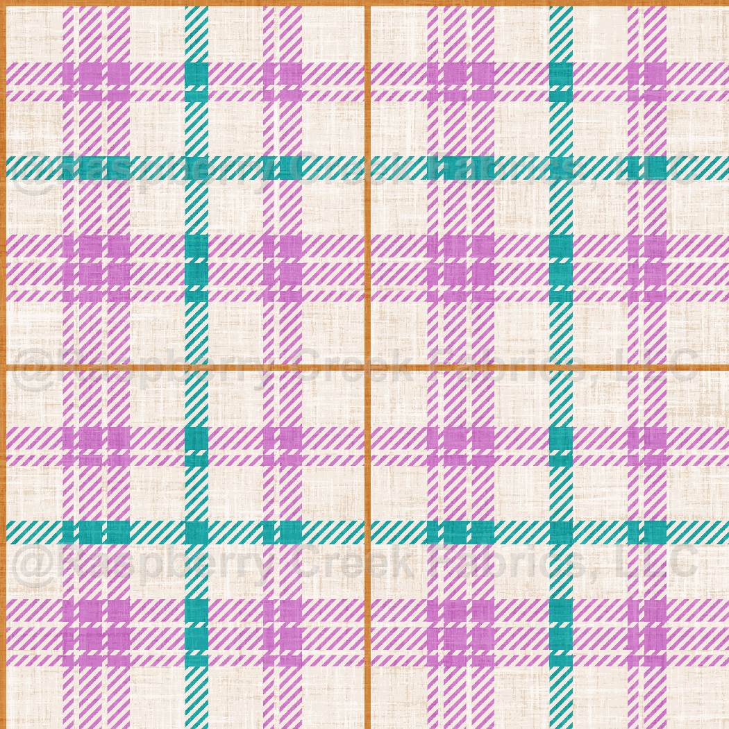 Autumn Plaid in Purple, Paws & Pumpkins by Krystal Winn Design
