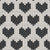 Faux Knitted Wool Hearts Hygge Nordic Warm Grandpa Style Black on White Image