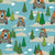 Robins Egg Blue Sand Green Taupe Little Kids Coupe With Deer In Forest Image