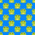 Cute Cartoon Frogs on Electric Blue Wallpaper Image