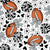 Footballs and Cheer Bows in Black and Silver Grey Image