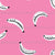 White graphic bananas on pink background - tropical fruits Image