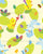 Playful Easter Bunnies and Chicks with Colorful Eggs on a Spring Green Background Image