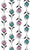 American Folksy Floral Pink & Turquoise Ditsy flowers alternating Stripes on White. Image