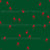 Snow capped tossed Christmas fir spruce trees wood forest monochrome lineart red on green. Wide spread subtle conifers.  Perfect for Quilting, Home Décor, or fun pieces of clothing. Fits Christmas, wood, cabin, hunting, nature, outdoor themes. Image