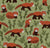 Red Pandas on the Bamboo Forest Floor in Light Sage Green Image