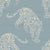 Cream Walking Leopards on Blue Grey Image