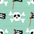 Pirate Skull Cross Bones Pirate Flags Mint Green Image