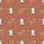 Watercolor Steer Skulls & Horseshoes on Terracotta Linen – Desert Western Design - Desert Cowboy & Cowgirl Image