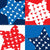 Patriotic Stars with a Hand-Drawn Texture in Red, White, and Blue - A Bold and Artistic Design for Celebrating the USA! Image
