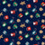 Hot Cocoa Mugs and Gingerbread Cookies in Nondirectional Pattern on Navy Image