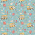 School Bus and School Supplies in Teal, Apple Season by JuneyB Design Image