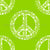 Floral peace symbol in lime green. Image