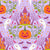 Haunted Castle and Pumpkin Patch Folk Damask on Lavender Image