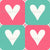 Heart Checkers In Pink & Teal | Cute Hearts | Monster Love Image