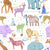 Animals, lion, giraffe, elephant, rhino, Africa, hand drawn, white, purple, yellow, pink, blue, rainbow, birthday, multicolored, kids, boys, girls Image