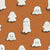 Cute Ghosts with Orange Dots on Orange Image