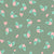 Ditsy Scattered Holly and Pink Berries Whimsical Blender in Pastel Dark Green, Candy Cane Collection by The Sewing Sailor Image