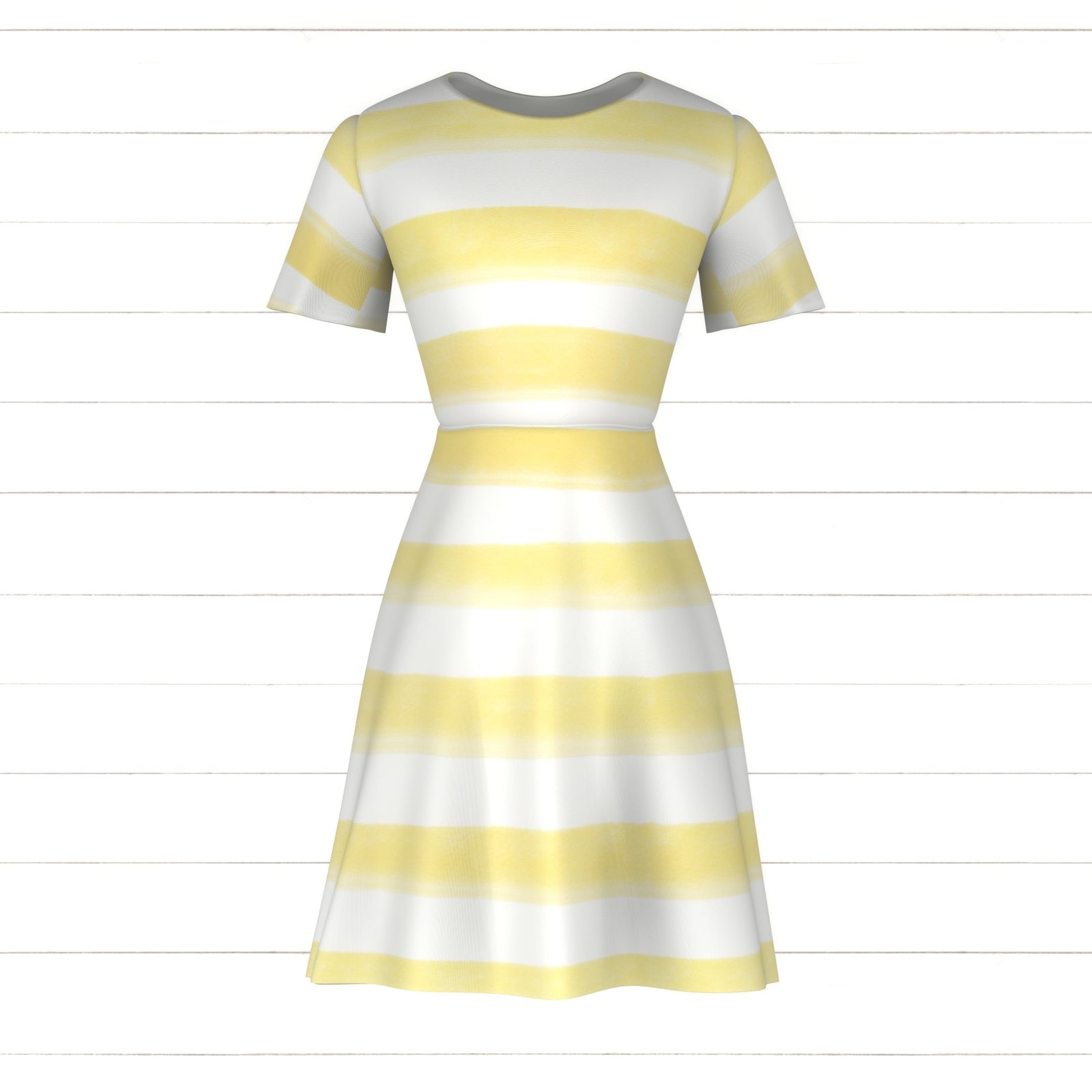 Watercolor, yellow, white, summer, spring, swim, stripes, kids, cheerful, bright, girls, boys, women