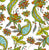 Indian style pattern design with Paisley and flowers motifs. White background colors with green, yellow, red and blue colors on the motif. Seamless pattern. Image