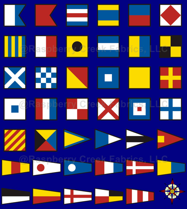 Naval Pattern, Signal Flags, Nautical Flags, Navy Blue Background ...