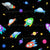 Watercolor Outer Space Rockets and Planets Image