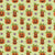 Floral Jack O' Lantern Halloween Pumpkins on Green Image