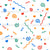Bold Confetti Celebration with Swirls, Diamonds, Squiggles and Hearts in Orange, Red, Green, and Blue Image