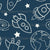 Space Girl & Space Boy - Playful Retro Rockets on Navy Blue Image