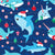 Christmas Narwhal and Shark Under the Sea Image