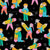 Bright Colorful Pencils and Cute Kids Classroom Stationery on Black Image