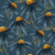 Blue painterly coneflowers in deep blue background Image