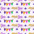 Mardi Gras Lettering and Buntings on White Image