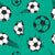 Soccer Balls In Action Black and White On Green Image