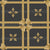 Double cross windowpane diamond flower and foulard checks – diamond casino collection – gold black – big fabric projects, cheater quilts, eyecatcher, high contrast, dining room, kitchen, bathroom Image