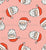 Jolly Santa tossed on pink Image