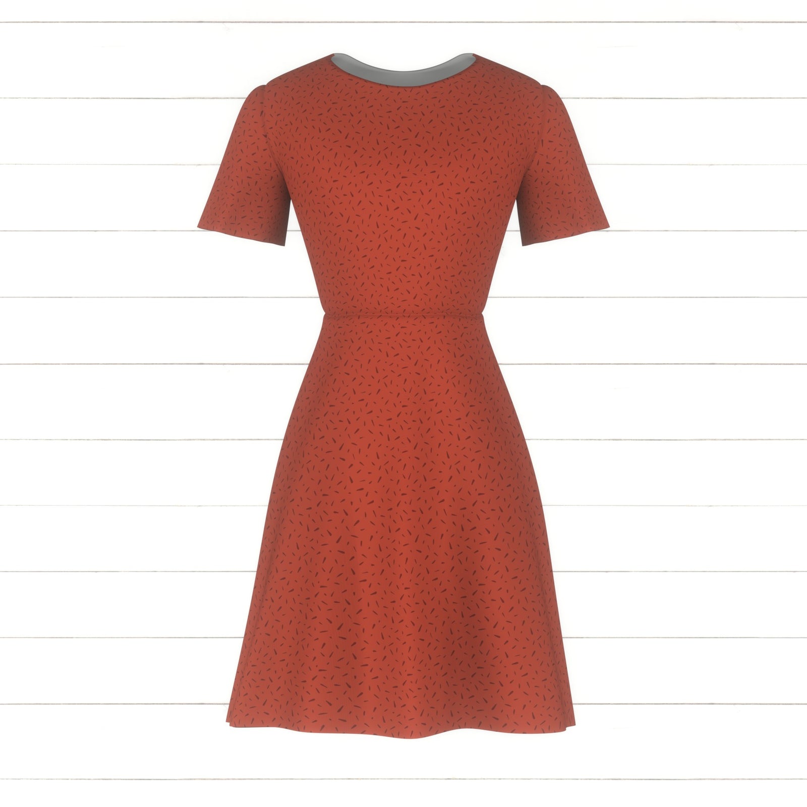 Scattered Abstract Dashes in Red, Citrus Summer by DesignZizziT