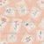 Soft Pastel Floral Postage Stamps | Tossed Pattern Watercolor Botanical on Natural Wheat Linen Burlap | Stamped in Bloom Collection by Brayberry Design [Large Scale] Image